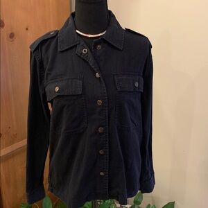 🌹 Retro “ Forever 21 Classic Black Jean Button Down Shirt